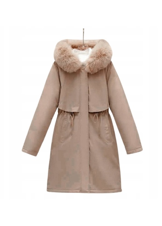 Geaca de dama parka captusita, bej, XS-S INTL