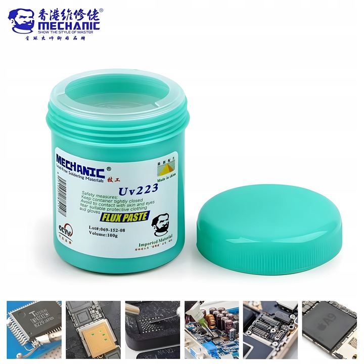 Pasta de lipit MECHANIC UV223 100g pentru SMD si BGA, vascozitate mare, fara curatare