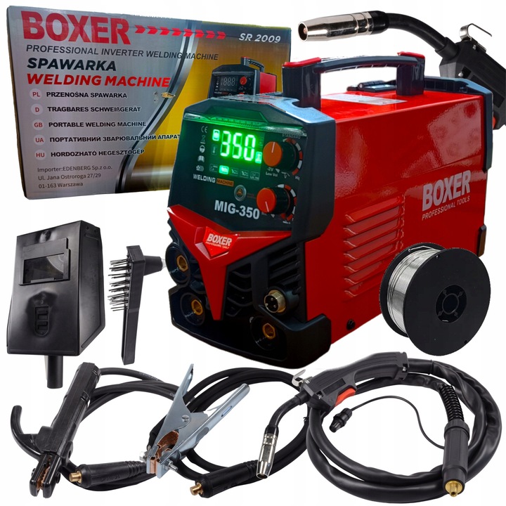 Polautomat de sudura Boxer 350A MIG/MAG, MMA, 0,8mm, 230V, set complet