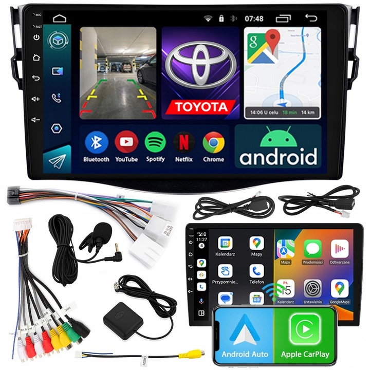 Statie multimedia NCS pentru Toyota RAV4 2006-2012, 9", 2GB RAM, Android 12, functie Bluetooth