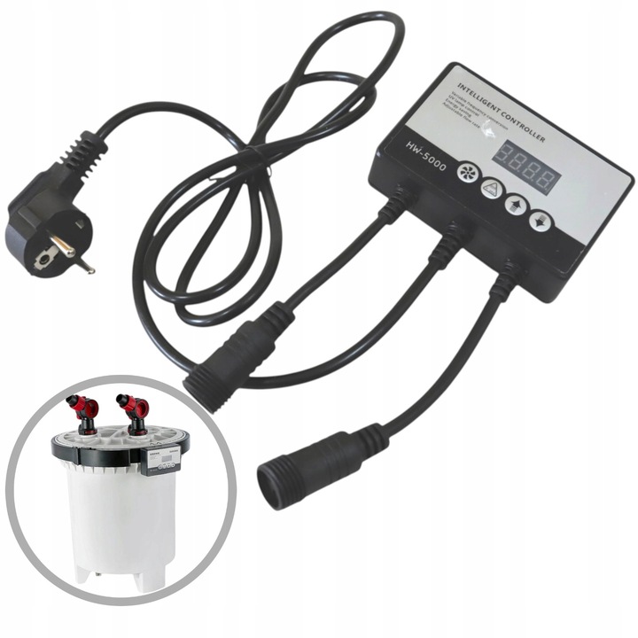 Controler pentru filtru SunSun HW-5000, 7 trepte, alb/gri, cu panou LCD