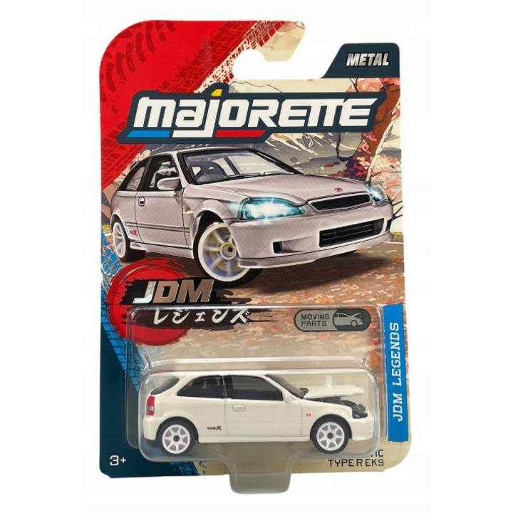 Количка, Majorette, JDM Legends, Honda Civic type R EK9, многоцветна, 1:64