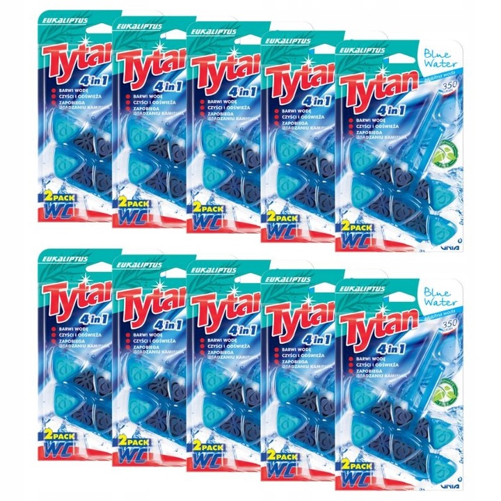 Tytan Blue Water WC-blokk, 4 funkció, eukaliptusz illat, 2x40g szett