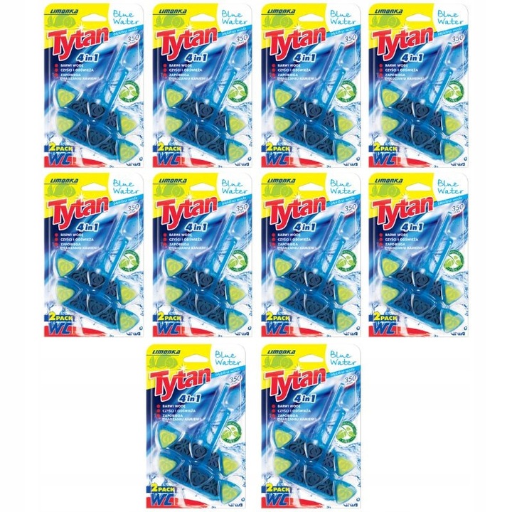 Tytan Blue Water WC illatosító készlet, 10x, 2x40g, Lime illat, környezetbarát