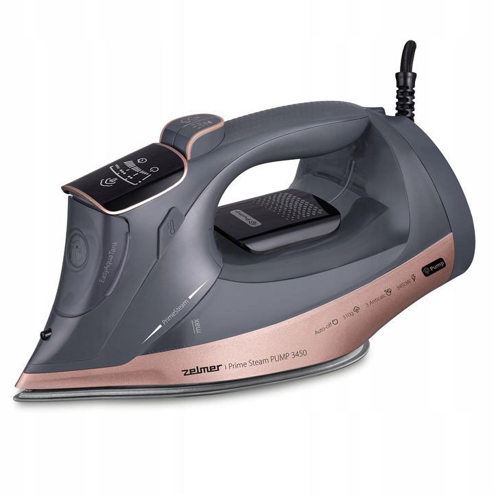Fier de calcat cu abur Zelmer, ceramic, 3450W, 310g/min, auto-off