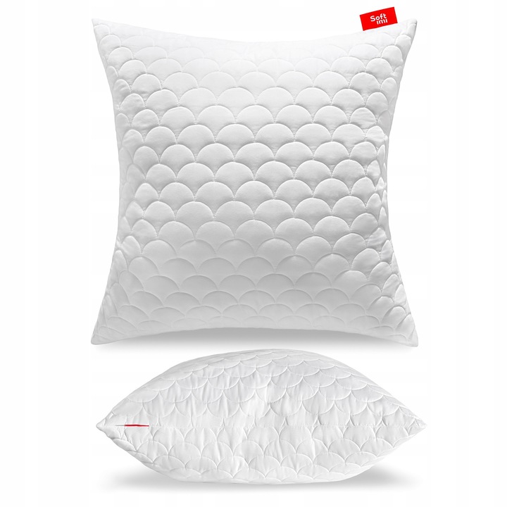 Antiallergén párna 80x80 cm, Softimi, mikroszálas, antiallergén pehely töltet, fehér