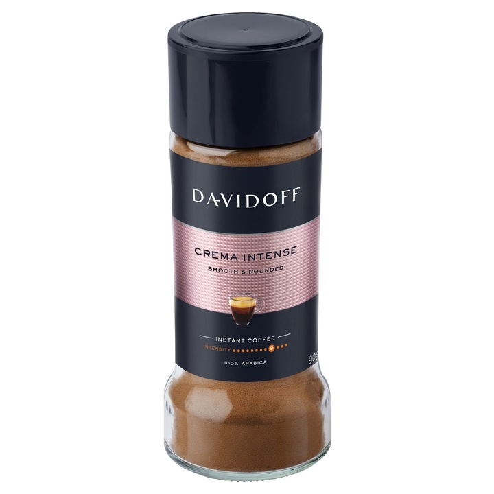 Cafe instant Davidoff Crema Intense, 90g, aroma bogata, 100% Arabica