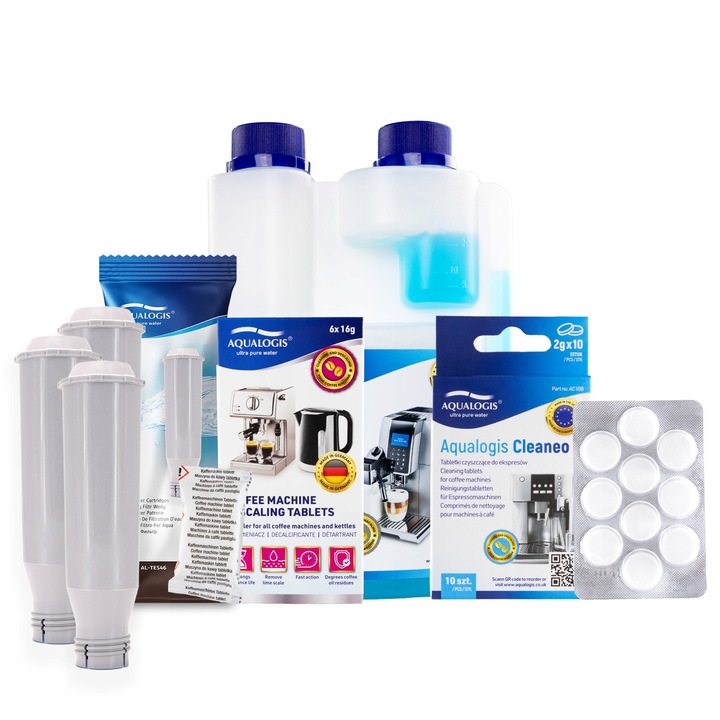 3x Filtru pentru espressor Krups AL-TES46 + Lichid 500ml + Tablete + Decalcifiant