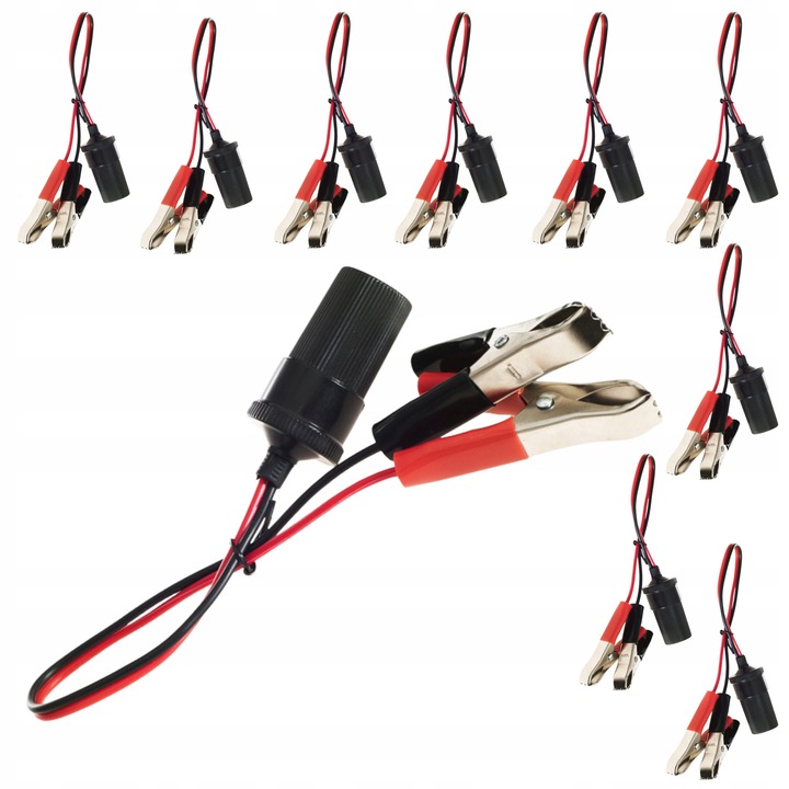 Adaptor 12V pentru gniazdo de zapalnica auto cu krokodili, set 10 bucati, Tagred