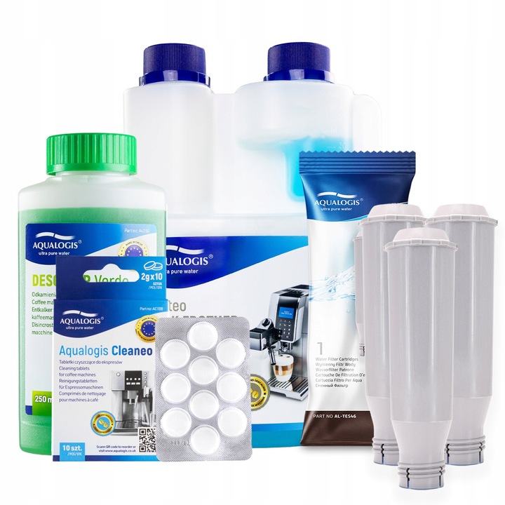 3x Filtru pentru espressor Krups AL-TES46 + Lichid + Solutie de detartrare 250ml + Tablete