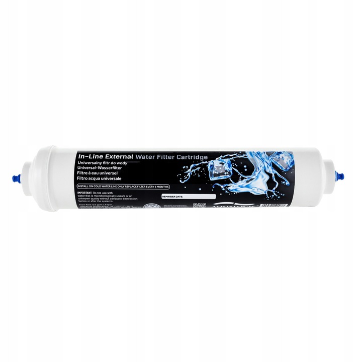 Filtru universal Aqualogis AL-T33 pentru frigider, activ cu carbon, 1/4" quick connect, 6 luni, 3,785 l