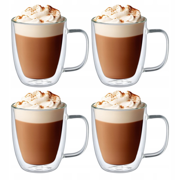 Pahare termice, cani pentru ceai, cafea Latte Celeste 480ml x 4