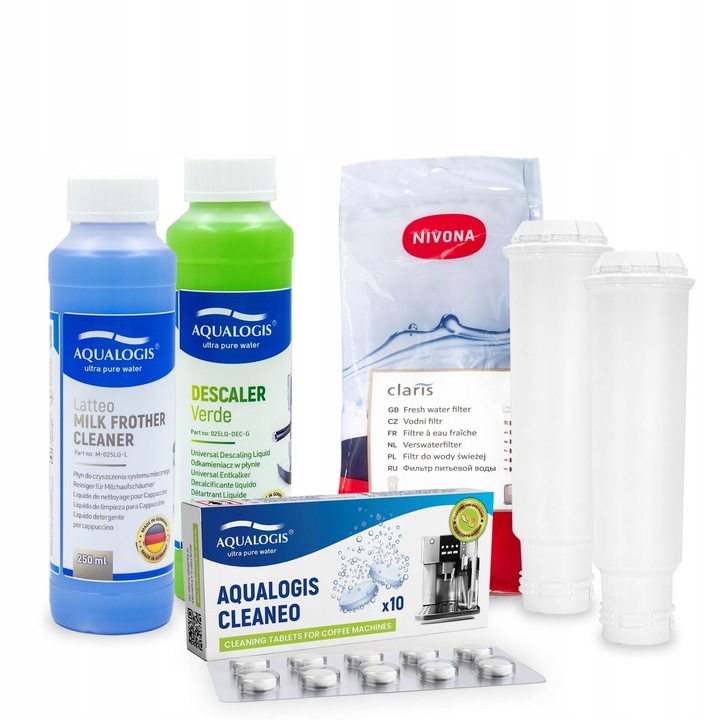 Kávé Eszpresszógép Tartozék Szett, NIVONA NIRF700/NIRF701 Vízszűrő, 2 db, Tisztító Tabletta 10 db, Vízkőoldó 250ml, Tisztító Folyadék 250ml