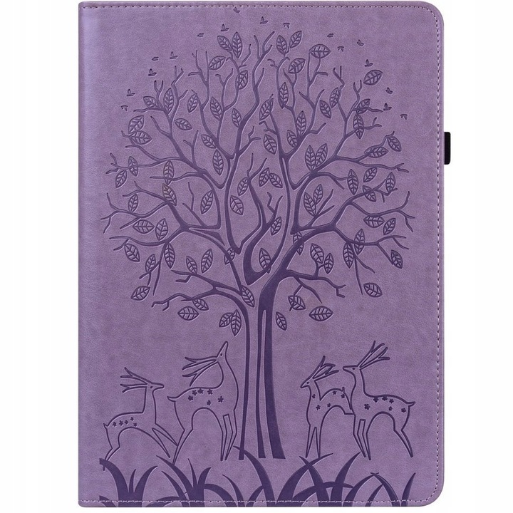 Husa tableta ERBORD pentru Lenovo Tab M10 HD, design Tree and Deer, protectie, mov, set