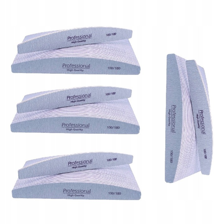 Set 100 pilniki pentru unghii 100/180, forma lodka, 18x2cm, pentru manichiura si pedichiura