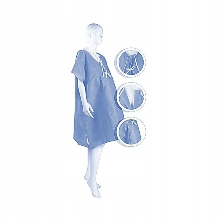 Set 10 buc Camasa de nastere Matopat, netesuta, antistatica, opaca, pentru spital, L-XL