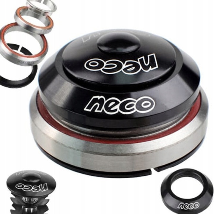 Stery integrate NECO H373 1 1/8"-1,5", alumínium, fekete, 79g