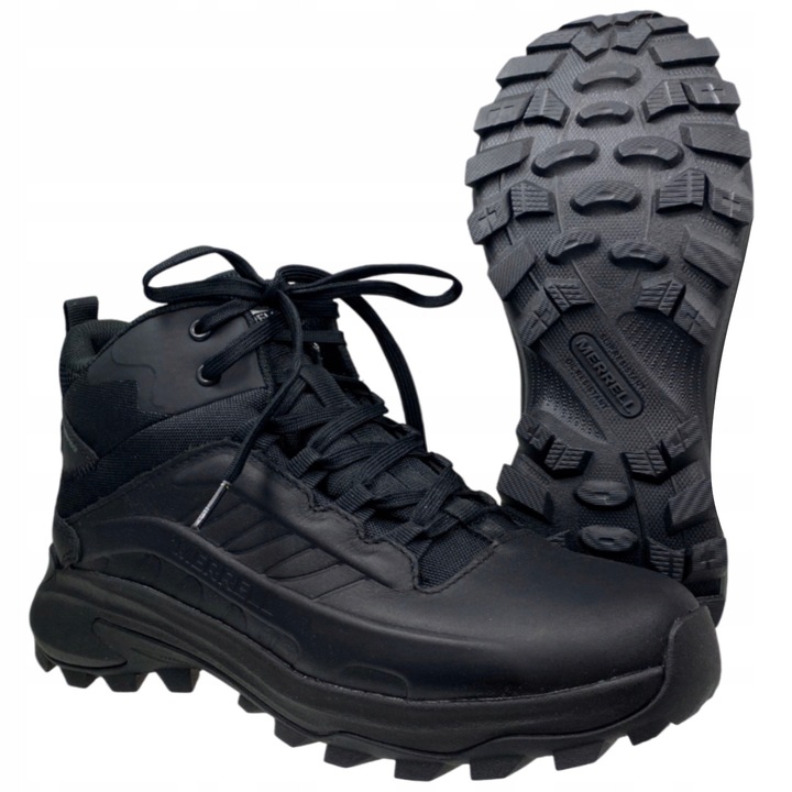 Bocanci barbati Merrell Moab Speed 2 Mid, trekking, impermeabili, negru, 43.5 EU