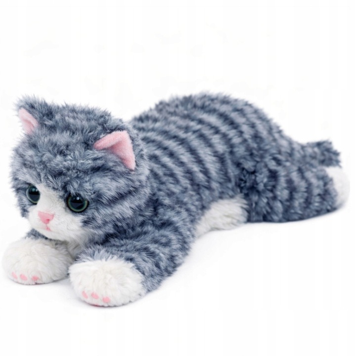 Плюшена играчка, LEAN Toys, лежаща котка, 38 см