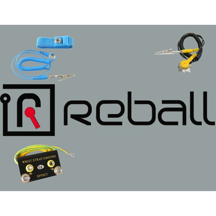 Mata ESD антистатична Reball 600x2000x2mm, матово сива, комплект с кабел за заземяване и ESD гривна