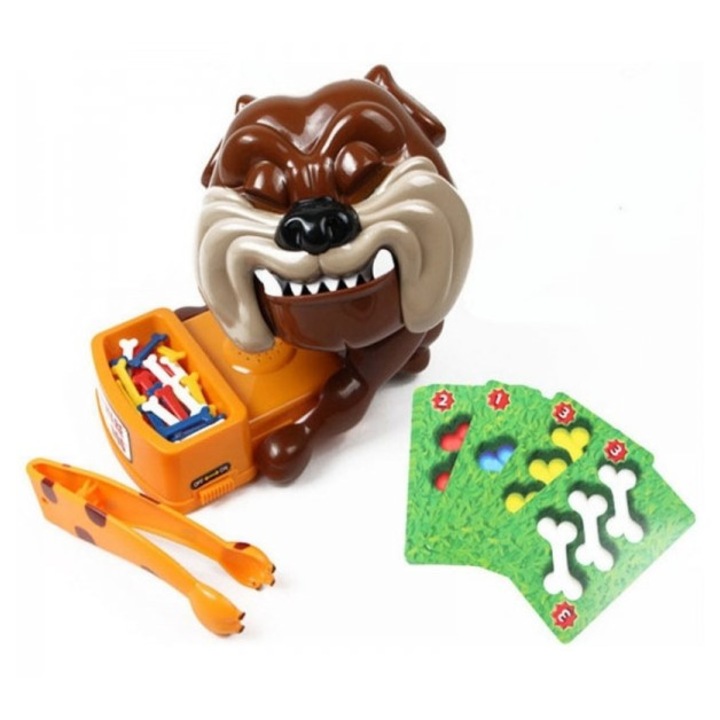 Jucarie interactiva copii, DK, Bull Fight Dog, set cu 24 de cuburi colorate, 24 de carti, 14x15x19cm