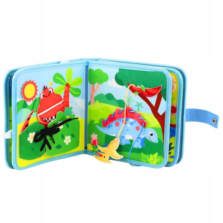 Oktatókönyv, LEAN Toys, 3D szenzoros manipulációs, dinoszauruszok