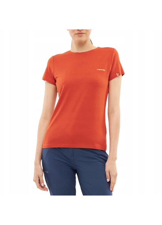 Tricou sport dama Viking Harvi, portocaliu, bambus, antibacterian, respirabil