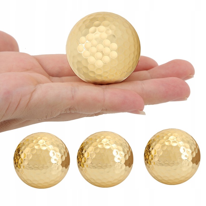 4 darab golf labda szett, arany, kétrétegű, 42,6mm, 180g