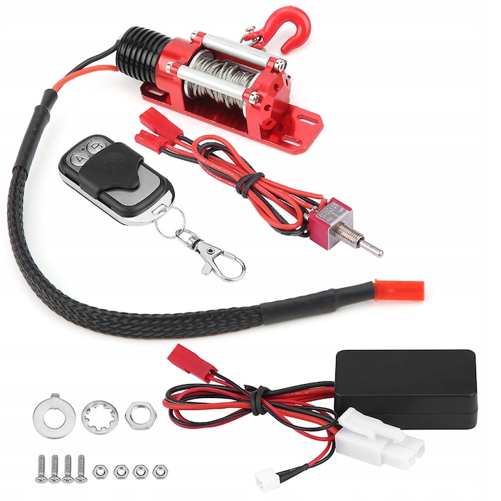 Troliu electric metalic pentru RC, 65x30x20mm, control de la distanta, 2,5-3 KG, set complet