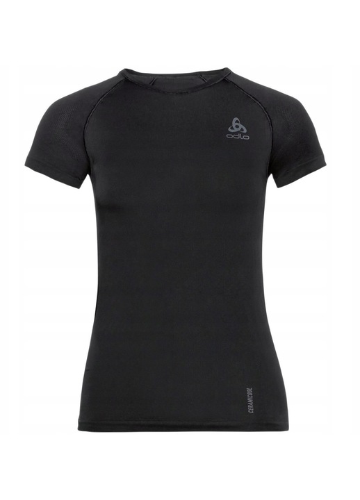 Tricou sport dama Odlo, Performance X-Light Eco, maneca scurta, negru, fitness, XS INTL