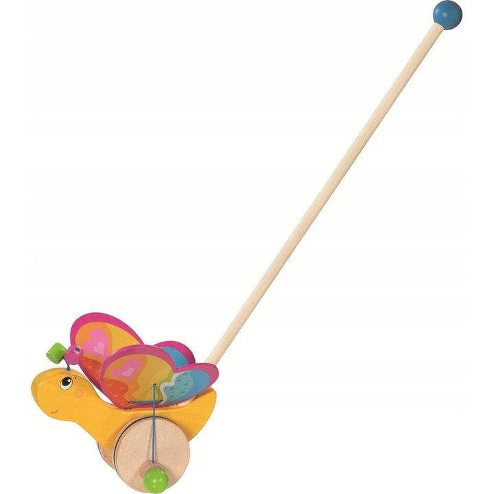 Jucarie de tras Goki Motyl cu aripi mobile, 18x15x51cm