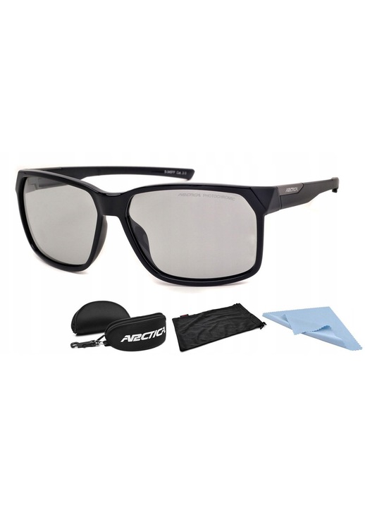 Ochelari de soare Arctica S-345FP, polaryzatori fotochromatici, negru, set cu etui si servetel microfiber