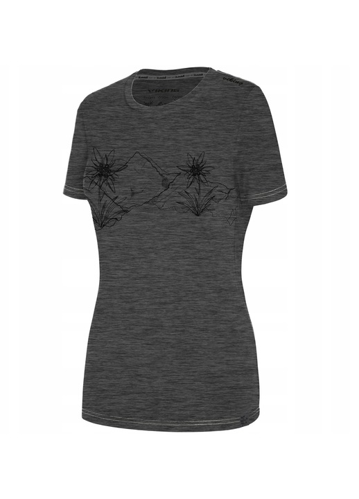 Tricou sportiv dama Viking Lako, gri, 66% fibra de bambus, uscare rapida, antialergic, M INTL