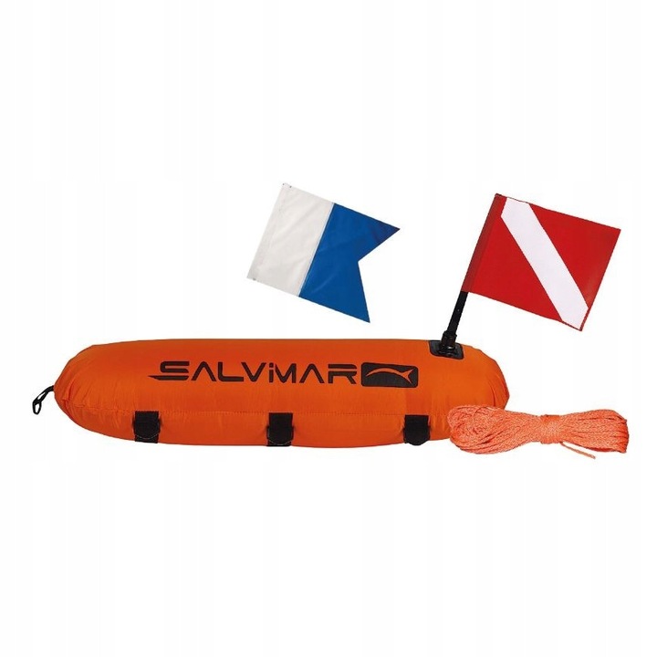 Boia torpeda pentru vanatoare subacvatica, 2 steaguri, 84cm