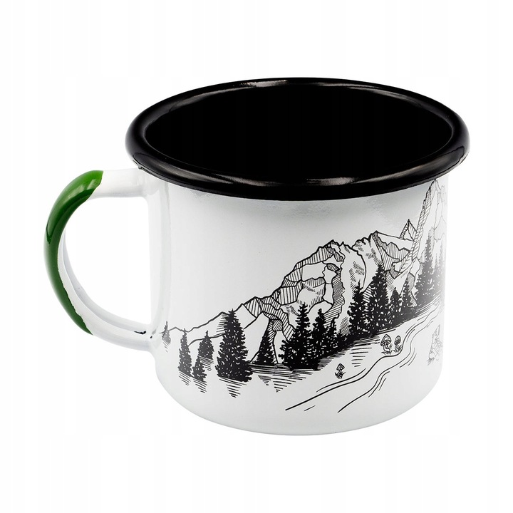 Cana metalica emailata Alpinus, 350ml, motiv urs, 9x12,5x8cm