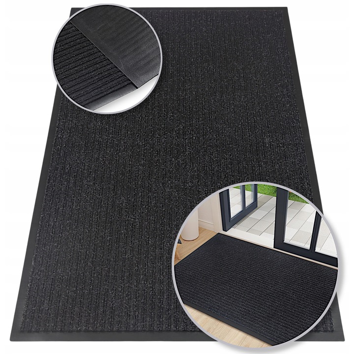Covoras de intrare, 50x80 cm, antracit, maro, gri, set