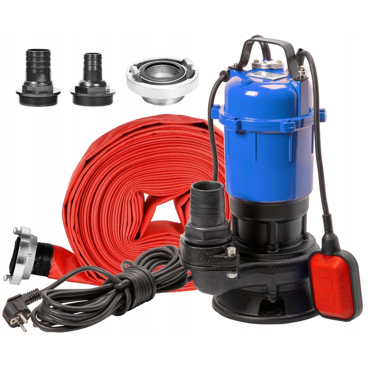 Merülő szivattyú úszókapcsolóval, 550W, 300l/perc, 20m tömlővel