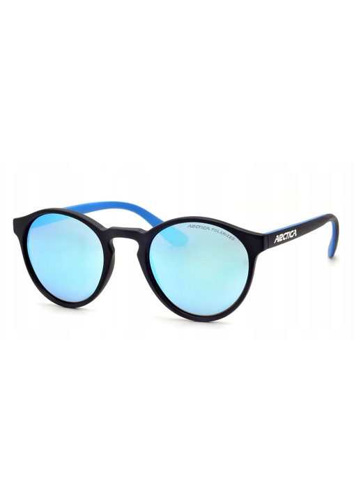 Ochelari de soare Arctica S-342A, polari, negru-mat cu insertii albastre, dimensiuni 12,5x14cm