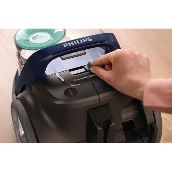 Aspirator fara sac, Philips, model cilindric, 900W, verde, 280x412x280mm