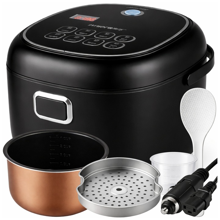 Multicooker electric 12/24V, 200W, 6 programe automate, multicolor, set complet