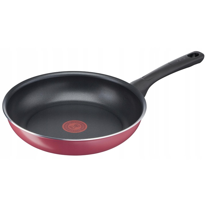 Тиган Tefal Cranberry Red 26см, незалепващ, за газ, с титаниево покритие