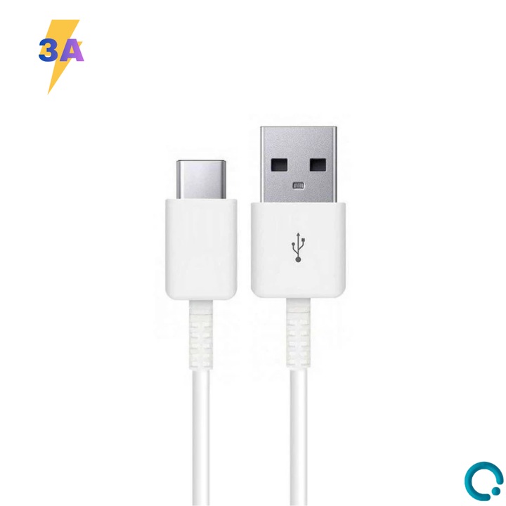 OVIO® prémium USB-A - USB-C adat- és gyorstöltő kábel, 25W 3A, 1.5m, fehér
