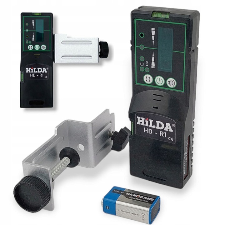 Detector laser Hilda HD-R1, verde, 1-30m, 1-25m, cu suport