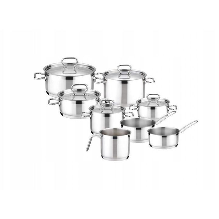 Set oale Tescoma Home Profi 13 el, inox, pentru toate tipurile de plite, 14x16cm, 20x24cm
