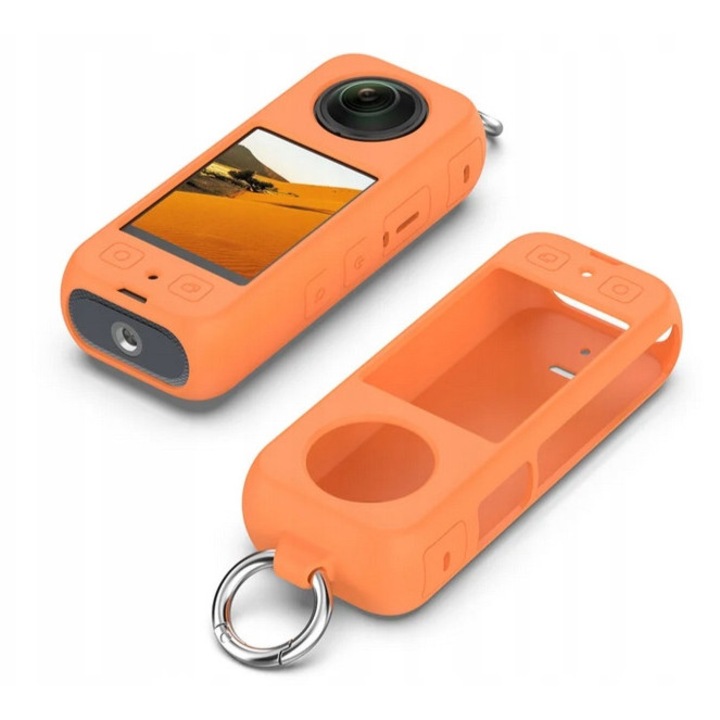 Силиконов калъф за Insta360 X4, оранжев, пълен комплект