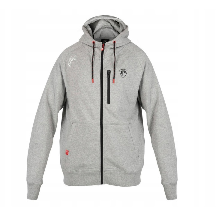 Hanorac sport barbati, Fox Rage, bumbac/poliester, cu gluga, fermoar, gri, S INTL