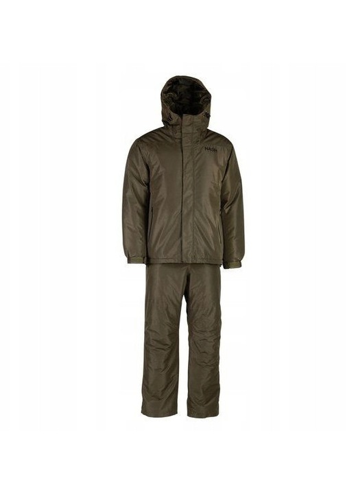 Costum de pescuit Nash, impermeabil, set pantaloni cu bretele si jacheta, kaki, S INTL