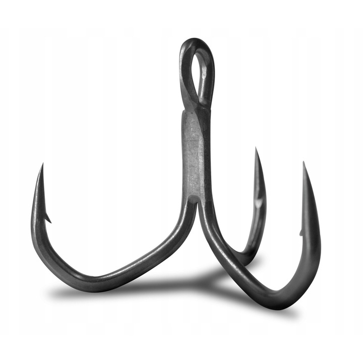 Carlige pescuit Kaptain 6X 2/0, VMC, Black Nickel, set 5 bucati