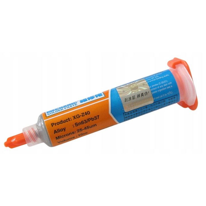 Паста за запояване Mechanic XG-Z40 35g Sn63/Pb37, 183C, с 2 дозиращи накрайника