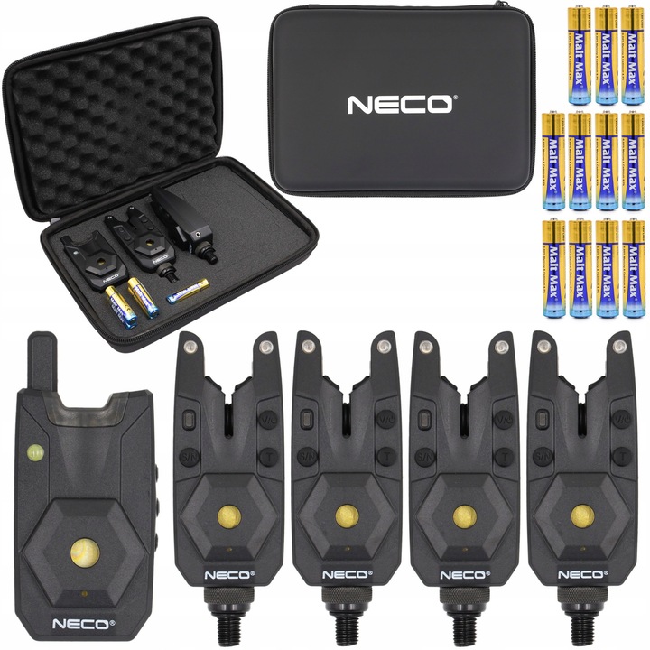 Set semnalizatoare pescuit Neco BASE-X 104 4+1, protectie impotriva stropirii, distanta wireless 150m